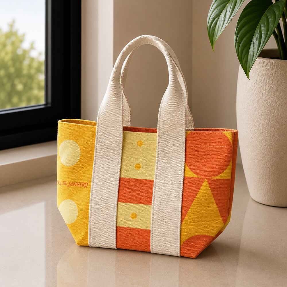 New Sol de Janeiro Canvas Mini Tote Bag Travel Beach Bag